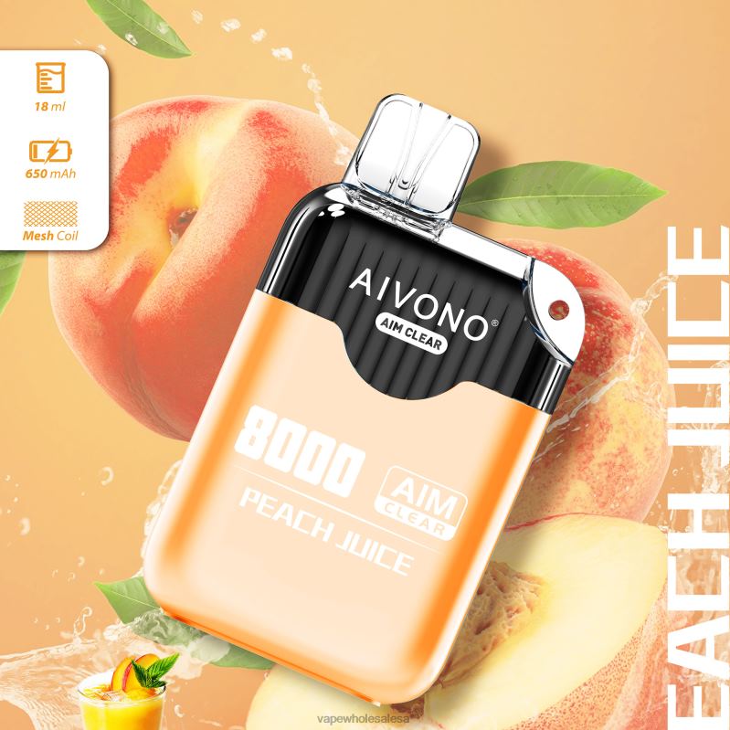 Vape Wholesale Price List - Aivono AIM CLEAR 8000 Peach Juice Z2PV8203