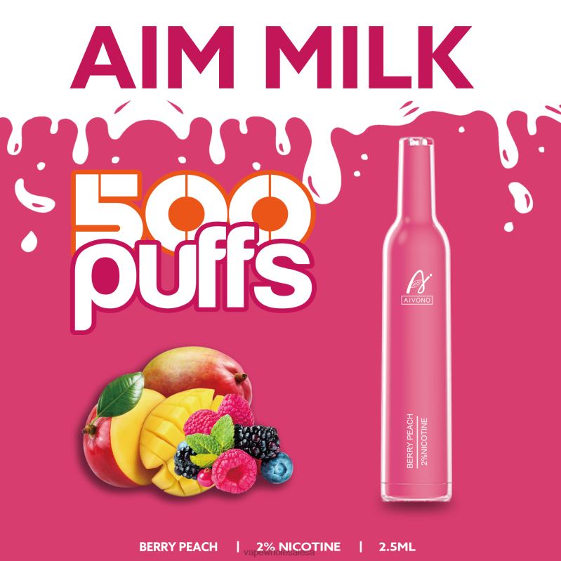 Vape Wholesale Price List - Aivono AIM MILK 500 Berry Peach Z2PV8273