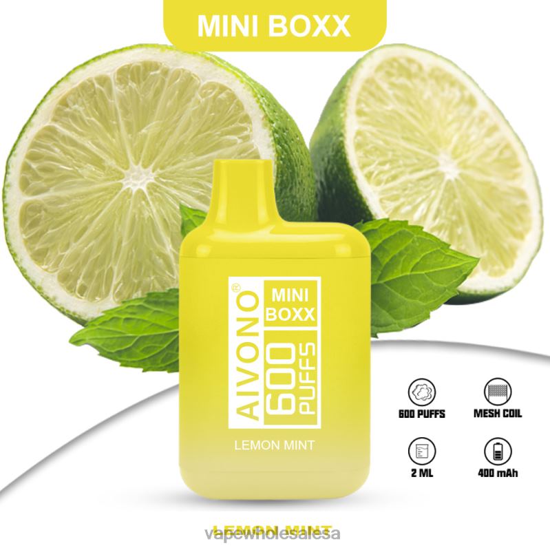 Vape Wholesale Price List - Aivono AIM MINI BOXX 600 Lemon Mint Z2PV8233