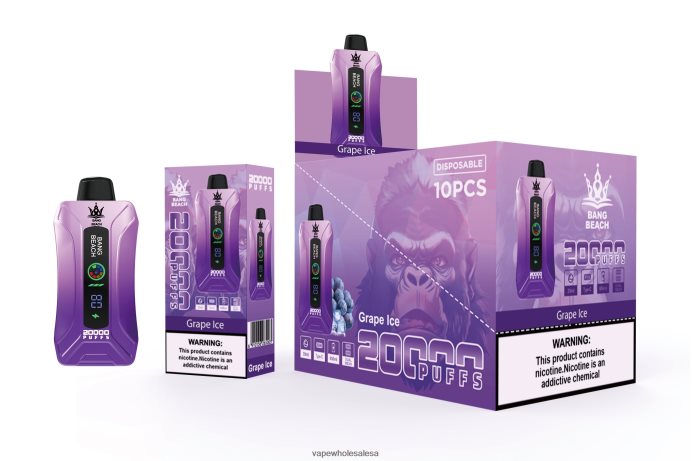 Bang Beach 20000 Puffs Smart Screen Vape Grape Ice E Cig Wholesale - L6LT6610