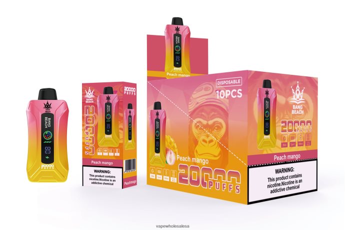 Bang Beach 20000 Puffs Smart Screen Vape Peach Mango Vape Wholesale South Africa - L6LT662