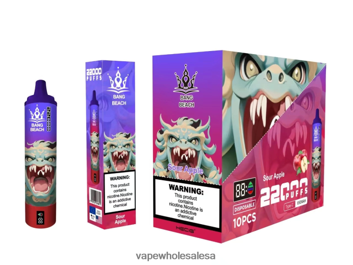 Bang Beach 22000 Puffs Smart Screen Sour Apple Vape Wholesale Price List - L6LT6613