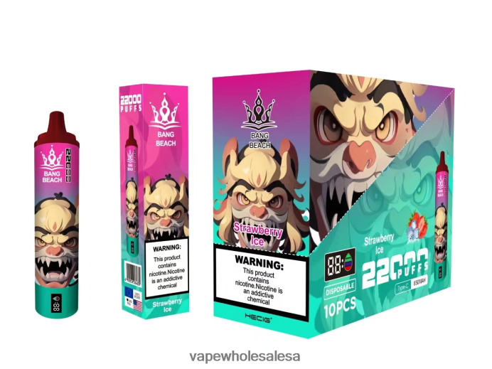 Bang Beach 22000 Puffs Smart Screen Strawberry Ice E Cig Wholesale - L6LT6620