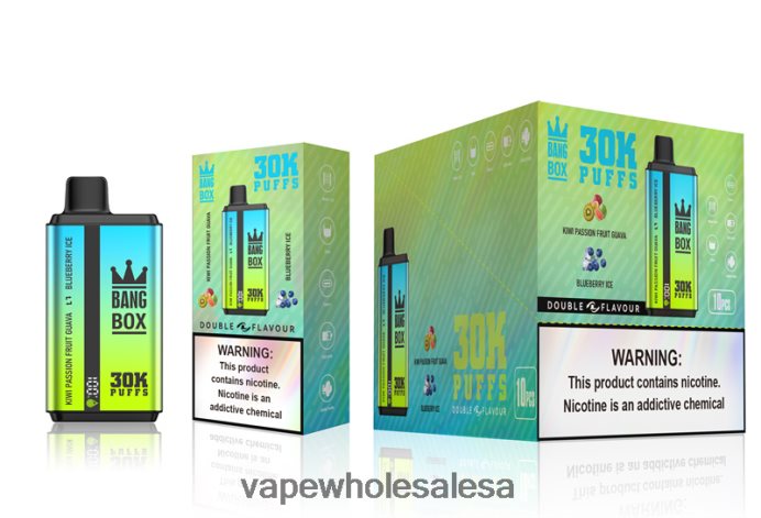 Bang Box 30000 Puffs Dual Flavors Kiwi Passion Fruit Guava & Blueberry Ice Vape Wholesale Global - L6LT6665
