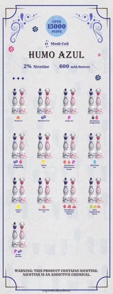 Vape Wholesale Cape Town - Humo Azul 15000 puffs 2% Disposable 840TXH94