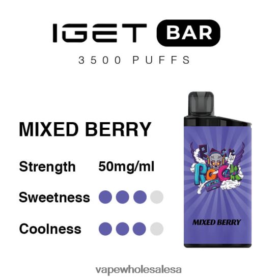 Vape Wholesale Cape Town 6ZT84894 Mixed Berry IGET BAR 3500 5% NICOTINE
