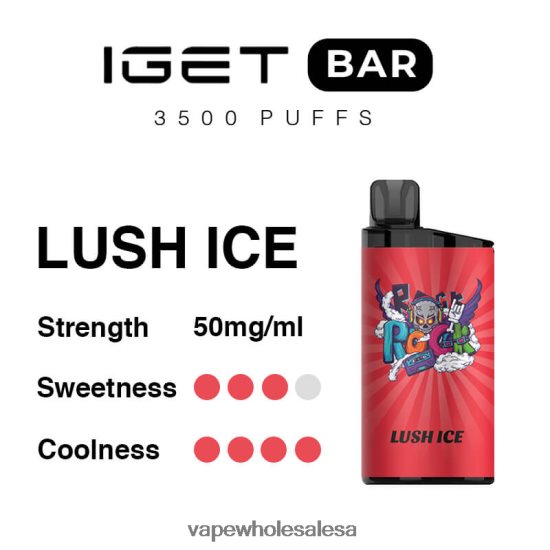 Vape Wholesale Price List 6ZT84893 Lush Ice IGET BAR 3500 5% NICOTINE