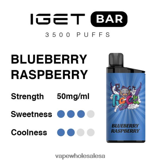 Vape Wholesale South Africa 6ZT84892 Blueberry Raspberry IGET BAR 3500 5% NICOTINE