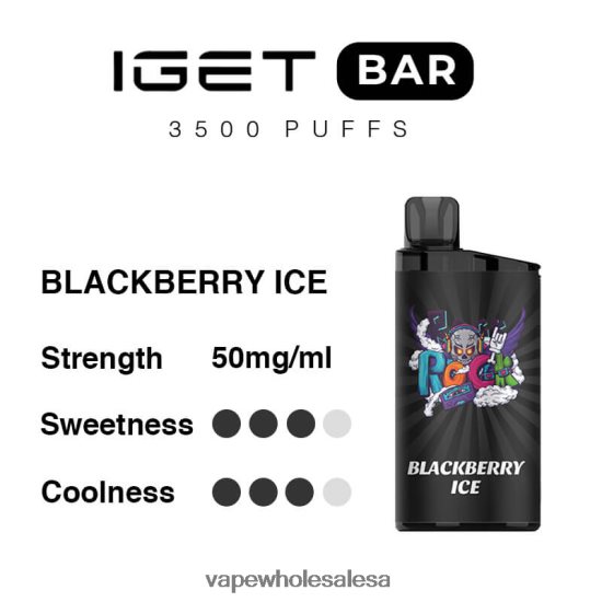 Vape Wholesale Suppliers 6ZT84891 Blackberry Ice IGET BAR 3500 5% NICOTINE