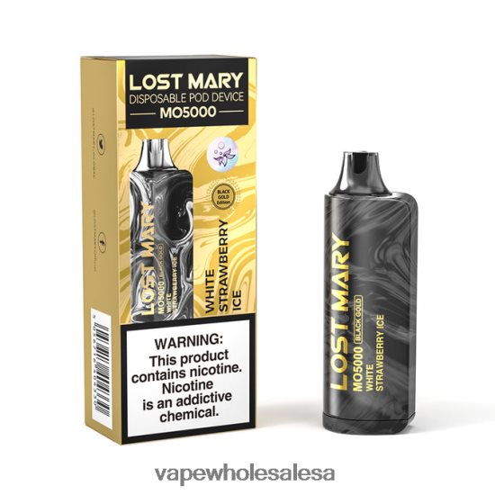 Vape Wholesale Global 6ZT848347 White Strawberry Ice LOST MARY MO5000 Black Gold 10mL