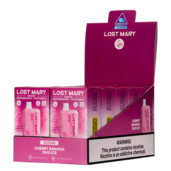 Vape Wholesale Prices 6ZT848108 Cherry Banana Duo Ice LOST MARY OS5000