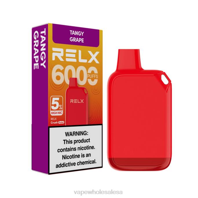 RELX Crush Pocket 6000 5% High Nic Tangy Grape D68T27 E Cig Wholesale Distributors