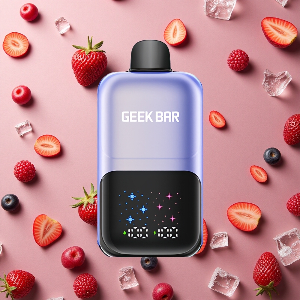 GEEK BAR 2GO 50000 Puffs Mixed Berries Ice Interactive Large Screen Dual Tanks