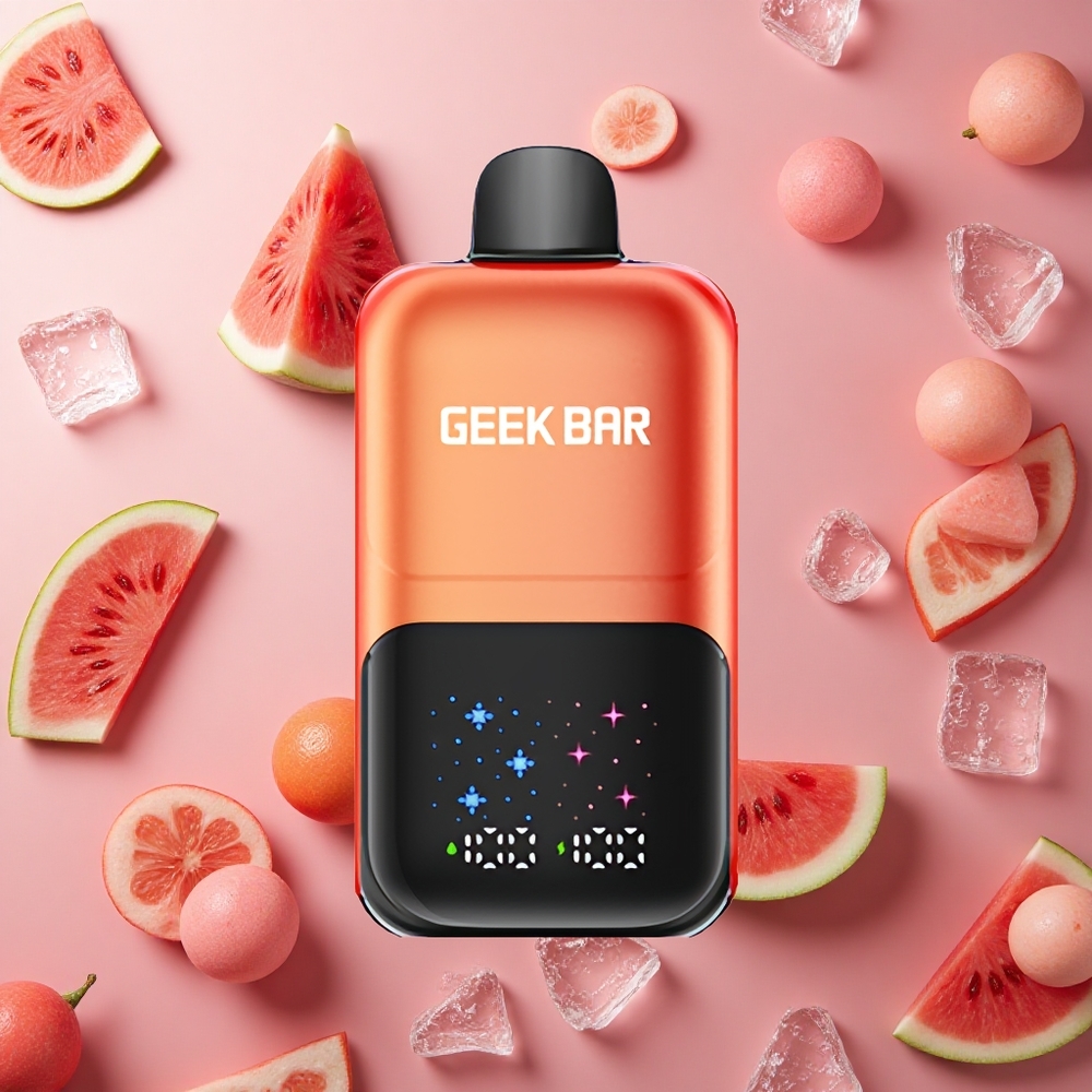 GEEK BAR 2GO 50000 Puffs Watermelon Bubble Gum Ice Dual Tanks Rechargeable