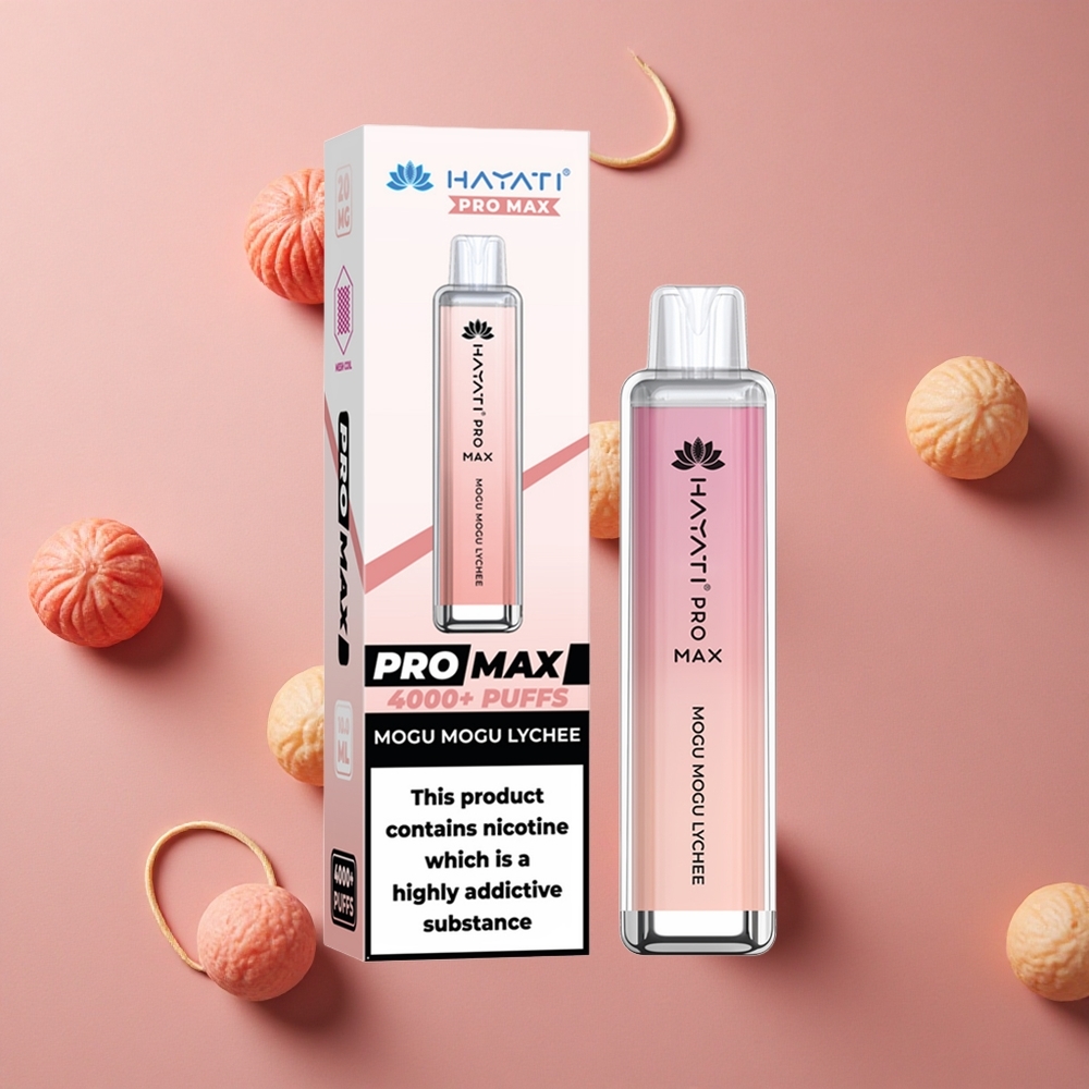 Hayati Pro Max 4000 Puffs 2%,5% Nicotine 1400mAh Battery Mogu Mogu Lychee
