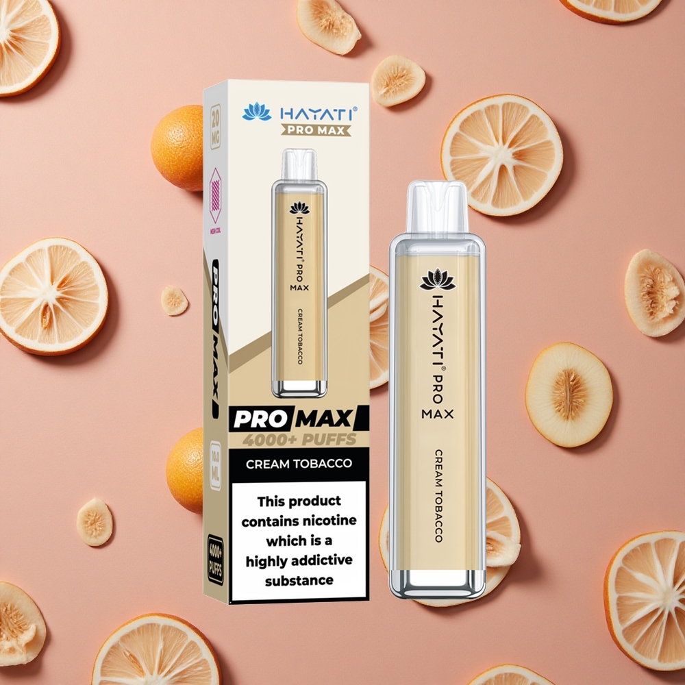 Hayati Pro Max 4000 Puffs Cream Tobacco 1400mAh Rechargeable