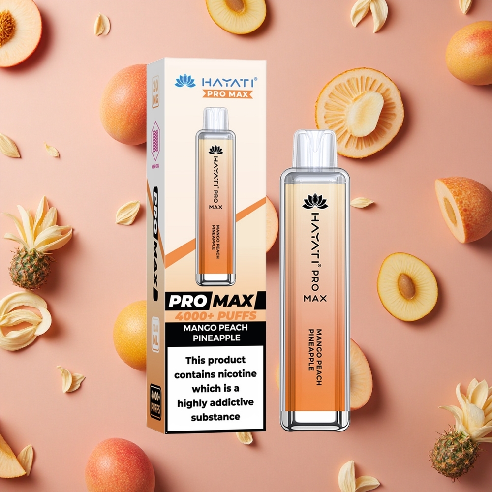 Hayati Pro Max 4000 Puffs Mango Peach Pineapple 2%,5% Nicotine 1400mAh Battery