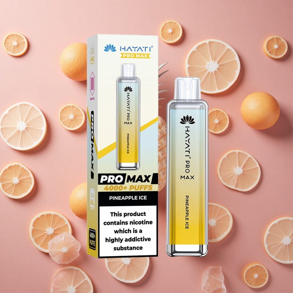 Hayati Pro Max 4000 Puffs Pineapple Ice Dual 1.1 Ohm Mesh Coil Rechargeable Battery