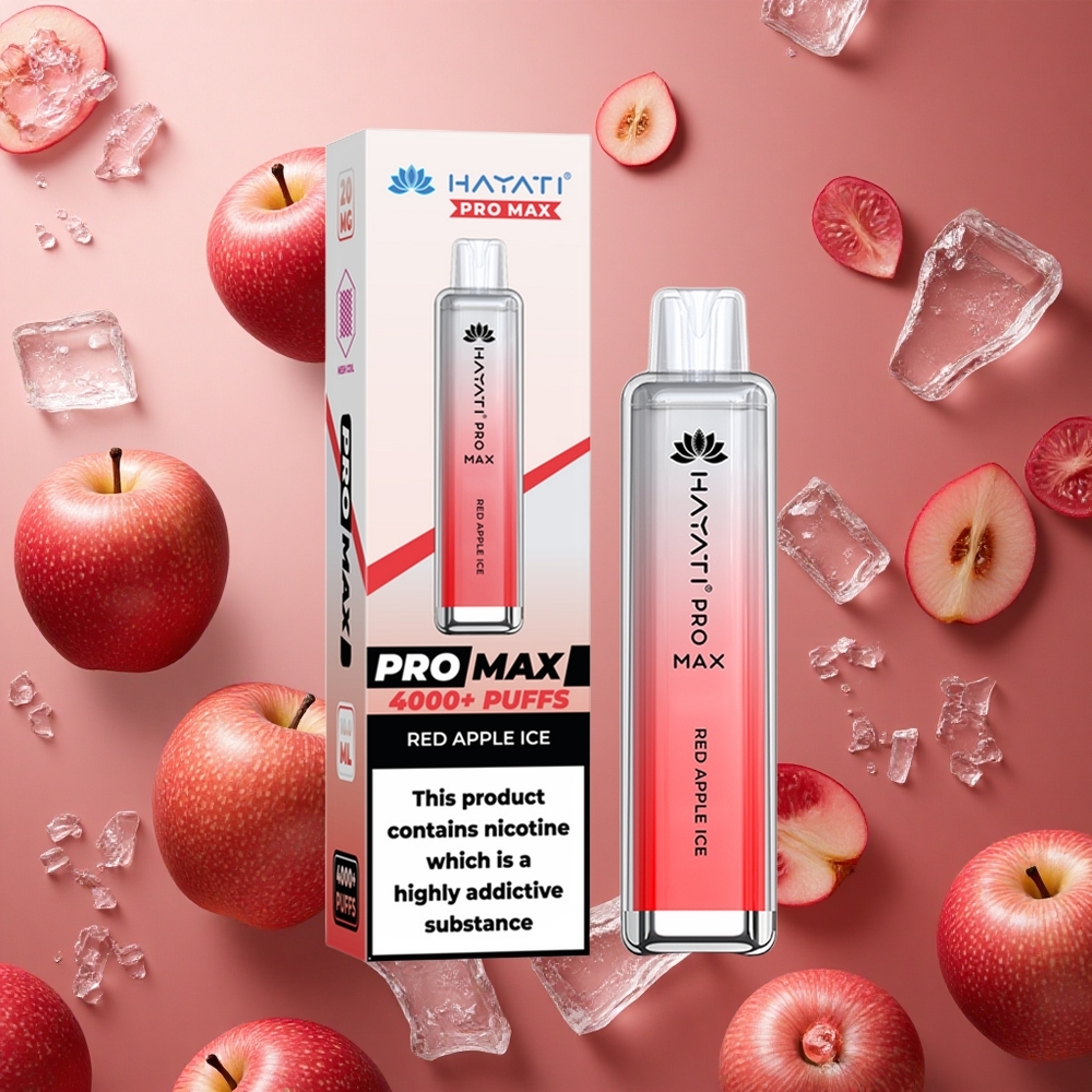 Hayati Pro Max 4000 Puffs Red Apple Ice 1400mAh Dual 1.1 Ohm Mesh Coil