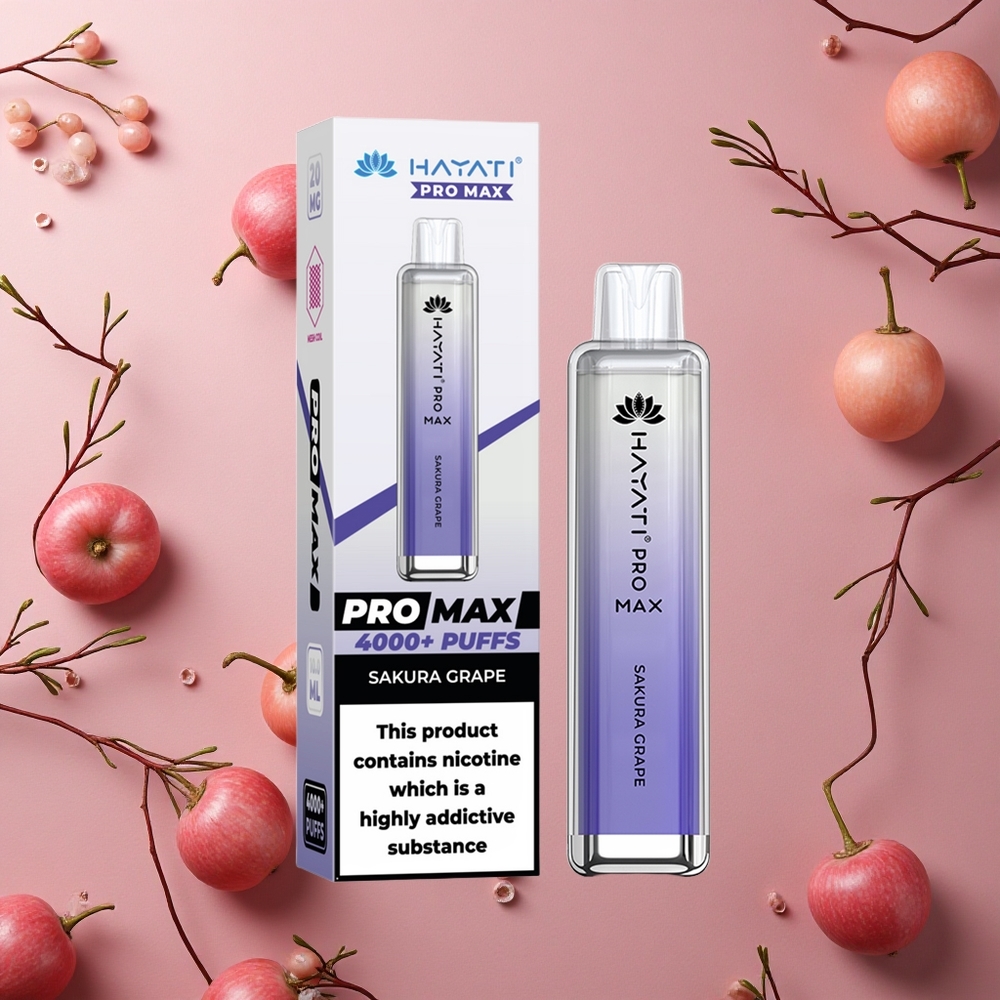 Hayati Pro Max 4000 Puffs Sakura Grape 2%,5% Nicotine 1400mAh Battery