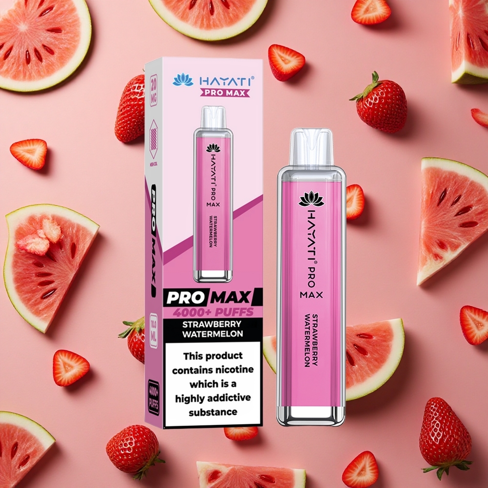 Hayati Pro Max 4000 Puffs Strawberry Watermelon 2% 5% Nicotine TPD-Compliance