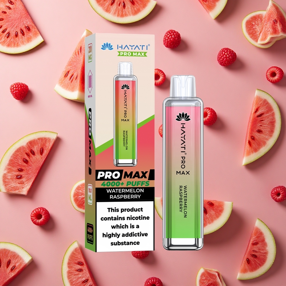 Hayati Pro Max 4000 Puffs Watermelon Raspberry Rechargeable TPD-Compliance