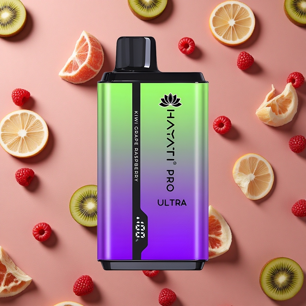 Hayati Pro Ultra 15000 Puffs Kiwi Grape Raspberry 2 12ml 2% Nicotine