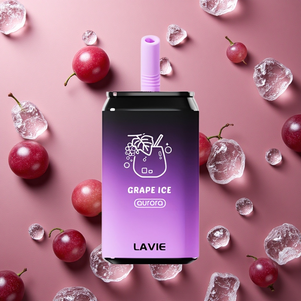 Lavie Aurora 11000 Puffs Grape Ice Type C Rechargeable Charging port