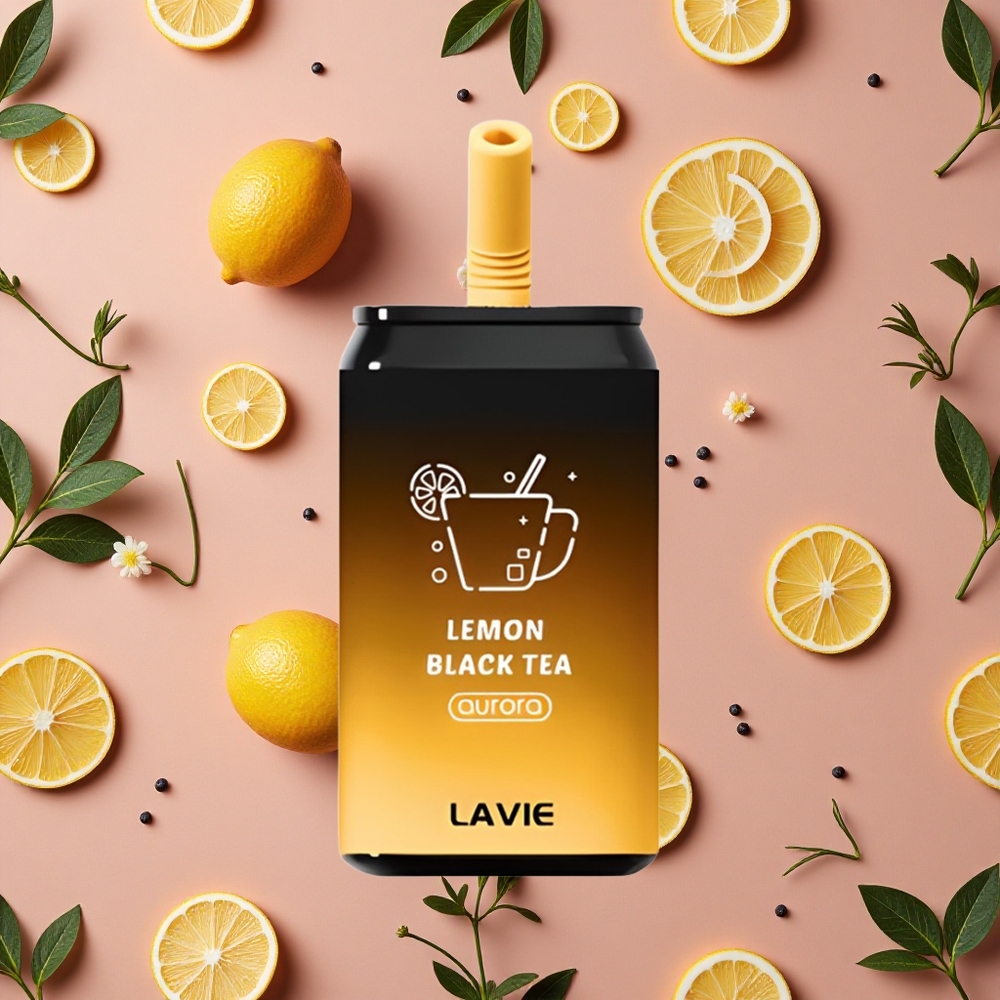Lavie Aurora 11000 Puffs Lemon Black Tea Rechargeable Type C 22ML E-liquid capacity
