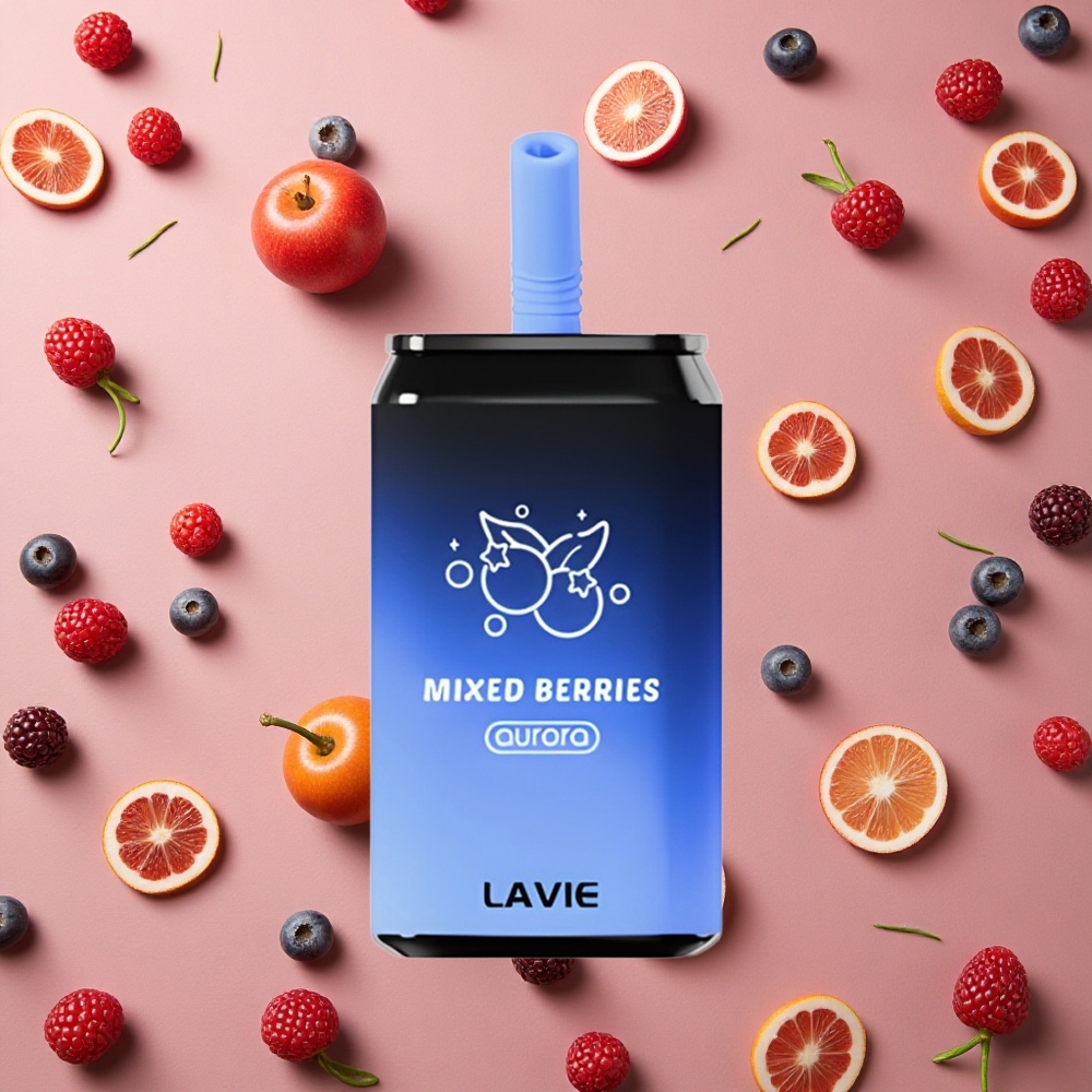 Lavie Aurora 11000 Puffs Mixed Berries 22ML E-liquid capacity Type C Rechargeable Charging port