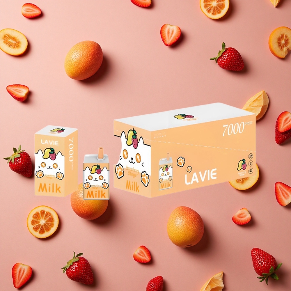 Lavie Milk 7000 Puffs Strawberry Mango Rechargeable Type C