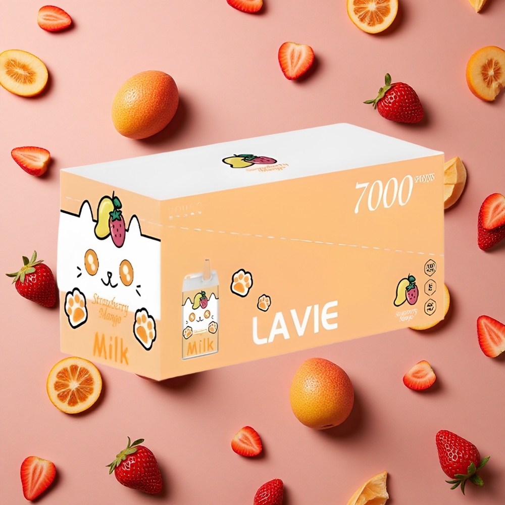 Lavie Milk 7000 Puffs Strawberry Mango Rechargeable Type C
