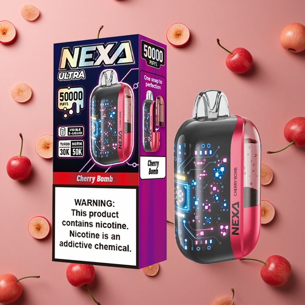 NEXA Ultra 50000 Puffs Cherry Bomp 20ml Prefilled Capacity 800mah