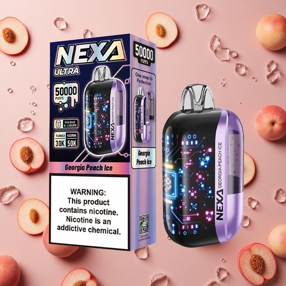 NEXA Ultra 50000 Puffs Georgia Peach Ice 20ml Prefilled Capacity 5% Nicotine