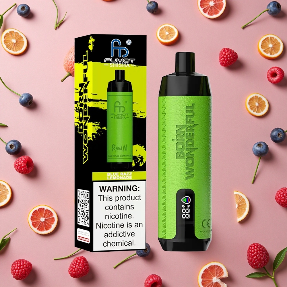 RandM Fumot Shisha 10000 Puffs Blue Razz Lemonade 18ml Prefilled E-liquid