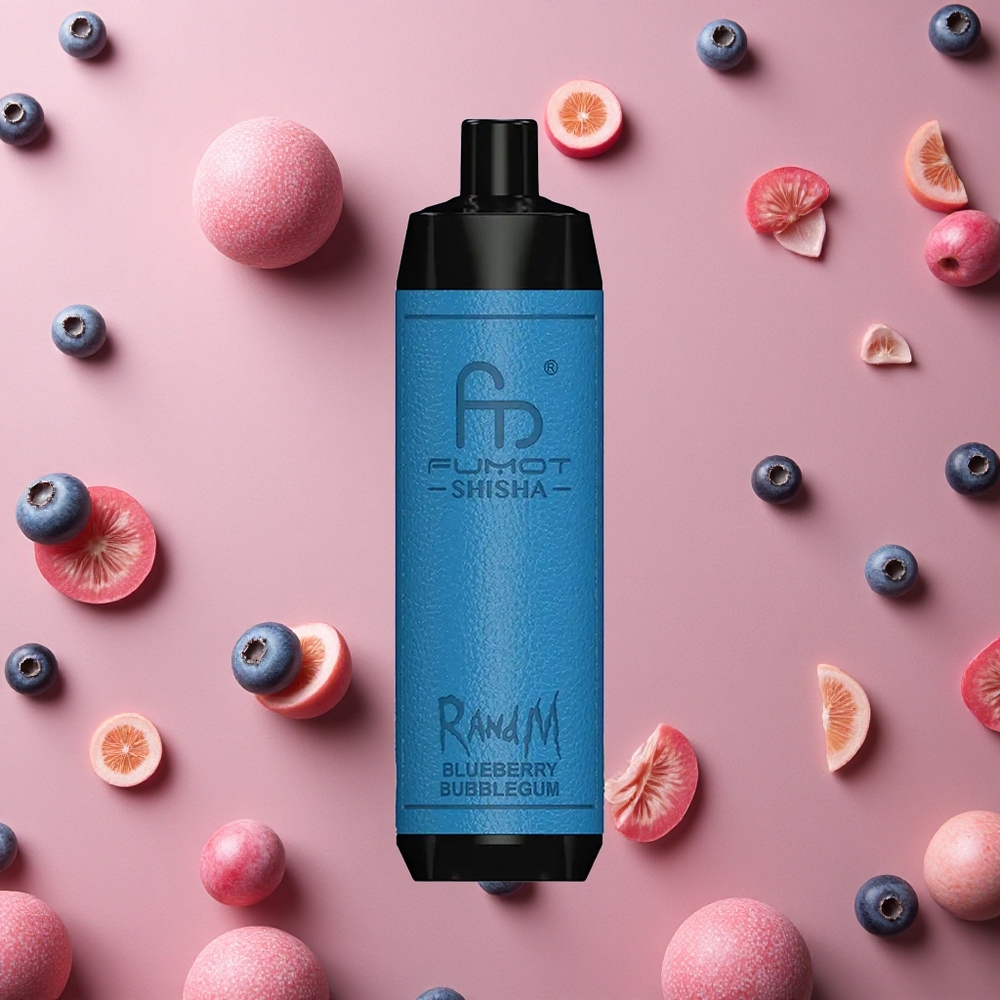 RandM Fumot Shisha 10000 Puffs Blueberry Bubblegum 18ml Prefilled E-liquid e-liquid 0.5% Nicotine Content