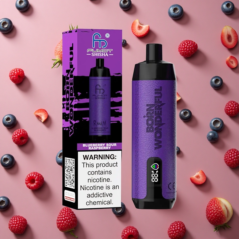 RandM Fumot Shisha 10000 Puffs Blueberry Sour Raspberry 18ml Prefilled E-liquid 850 mAh Battery