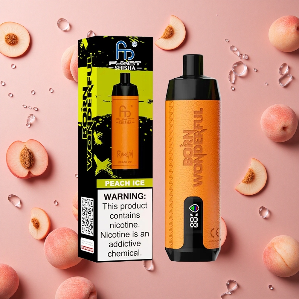 RandM Fumot Shisha 10000 Puffs Peach Ice 18ml Prefilled E-liquid