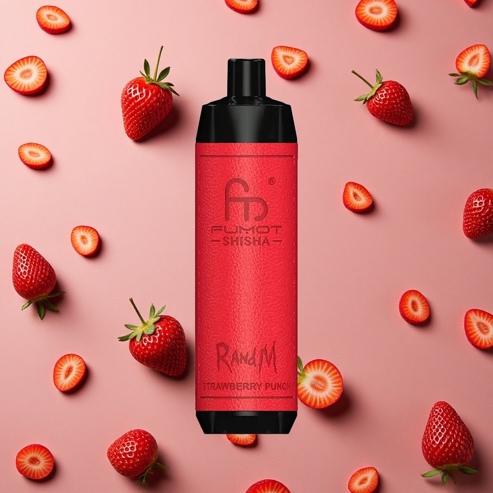 RandM Fumot Shisha 10000 Puffs Strawberry Punch 18ml Prefilled E-liquid