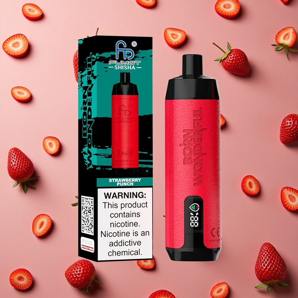 RandM Fumot Shisha 10000 Puffs Strawberry Punch 18ml Prefilled E-liquid