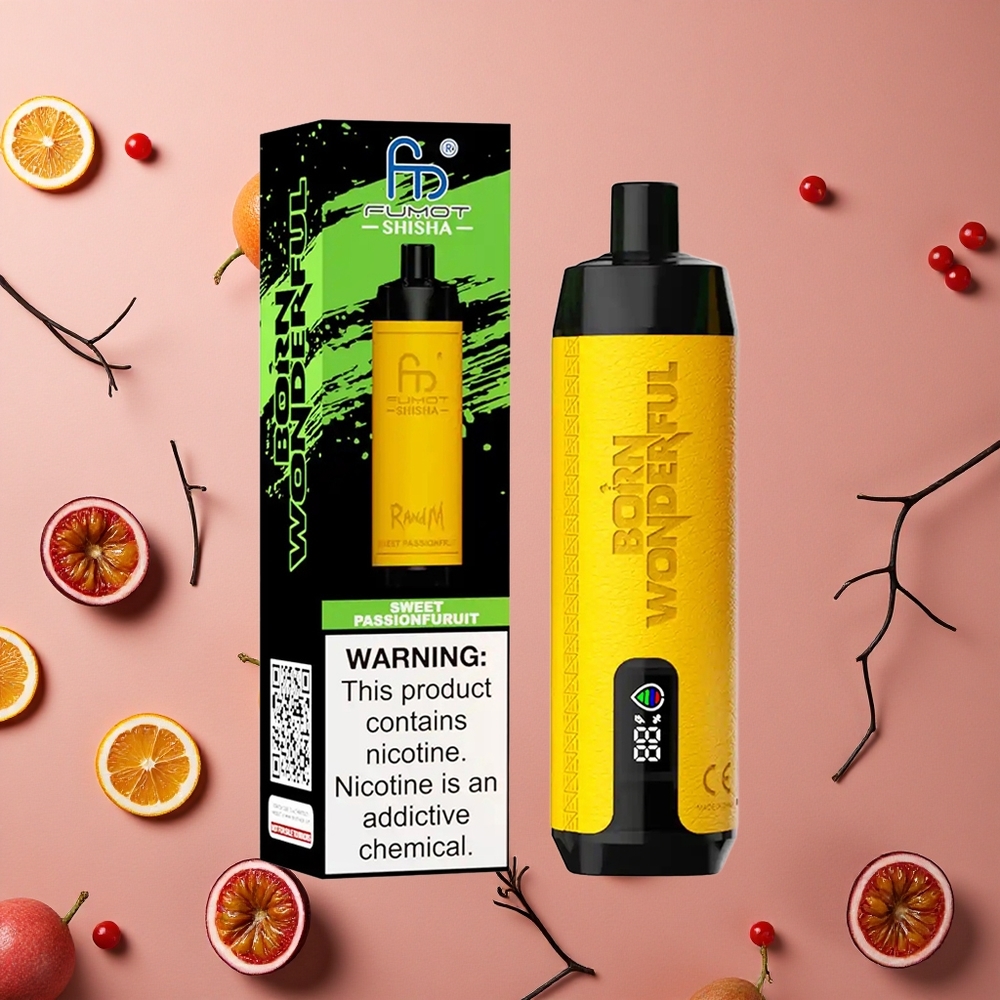 RandM Fumot Shisha 10000 Puffs Sweet Passion Fruit 18ml Prefilled E-liquid 0.5% Nicotine