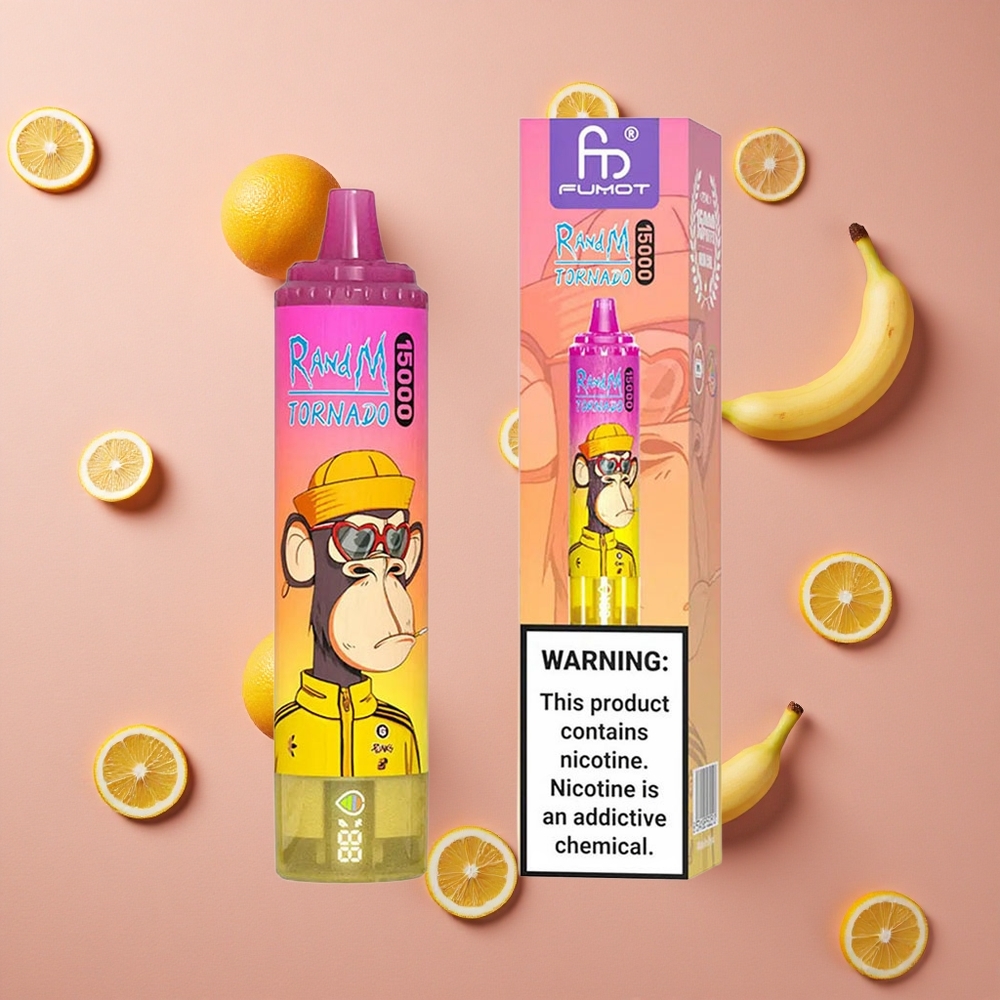 RandM Fumot Tornado 15000 Puffs Banana Ice LCD Type-C