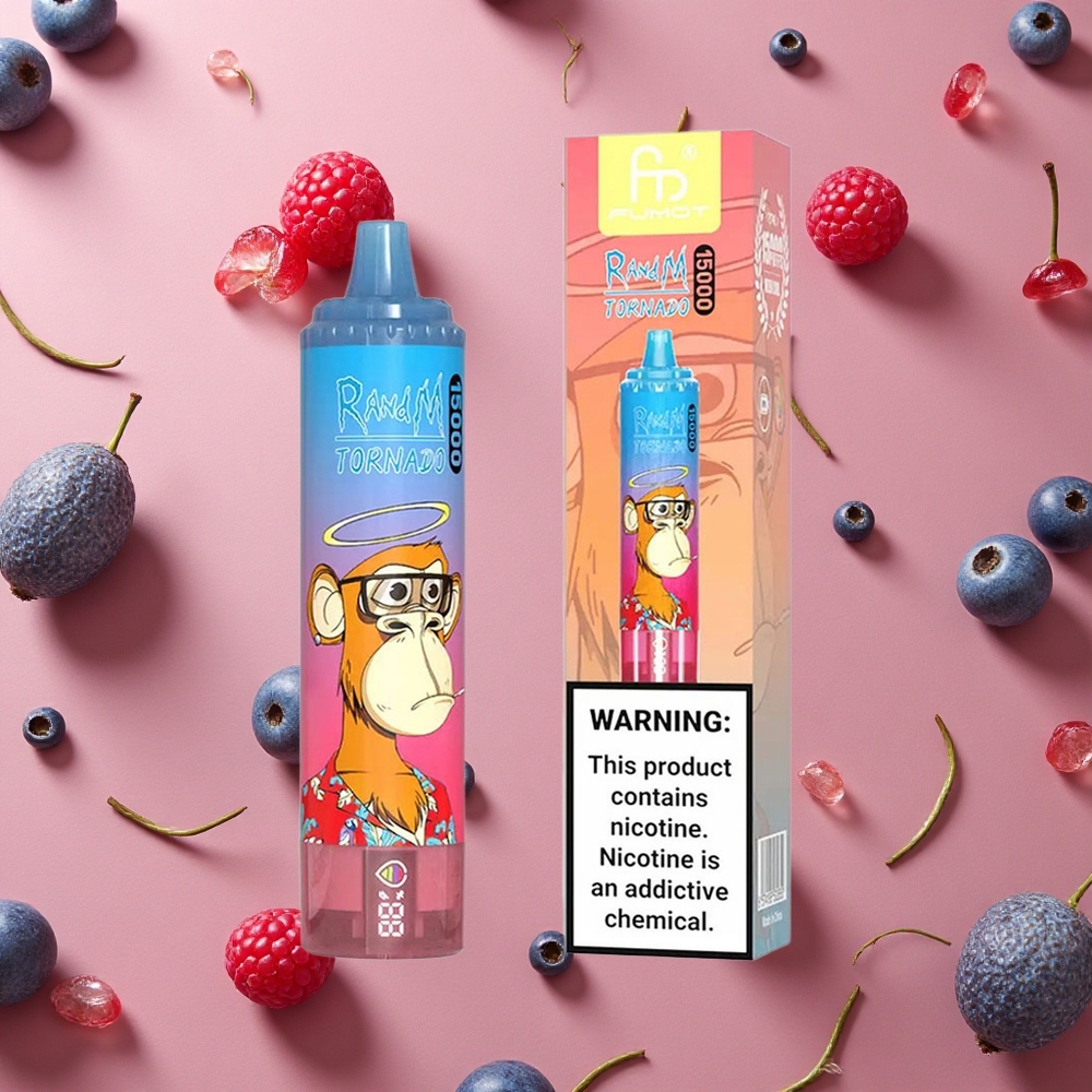 RandM Fumot Tornado 15000 Puffs Blue Razz Cherry 25ml USB Type-C