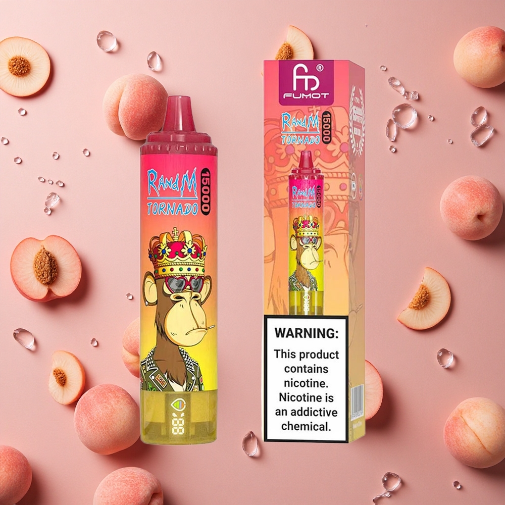 RandM Fumot Tornado 15000 Puffs Peach Ice 25ml LCD