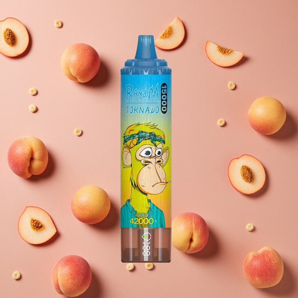 RandM Fumot Tornado 15000 Puffs Peach Mango USB Type-C Rechargeable