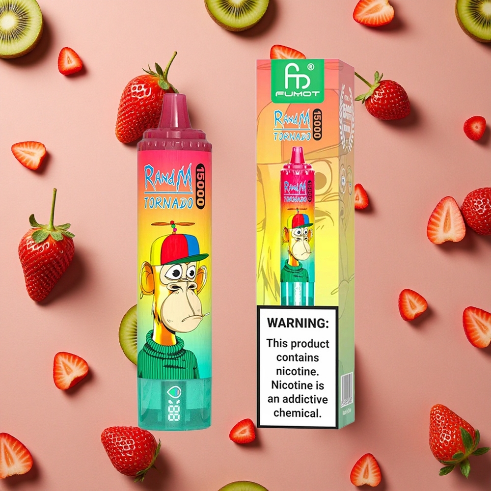 RandM Fumot Tornado 15000 Puffs Strawberry Kiwi 25ml LCD