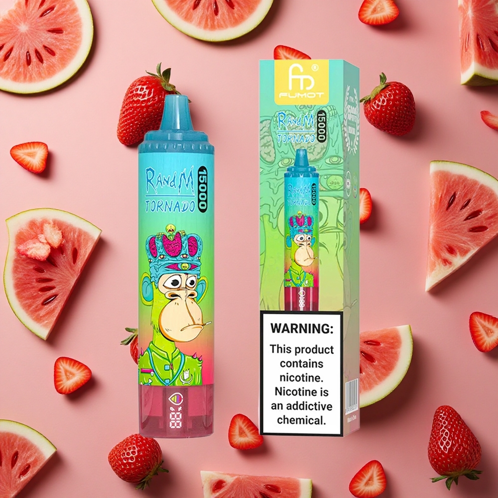 RandM Fumot Tornado 15000 Puffs Strawberry Watermelon Mesh LCD