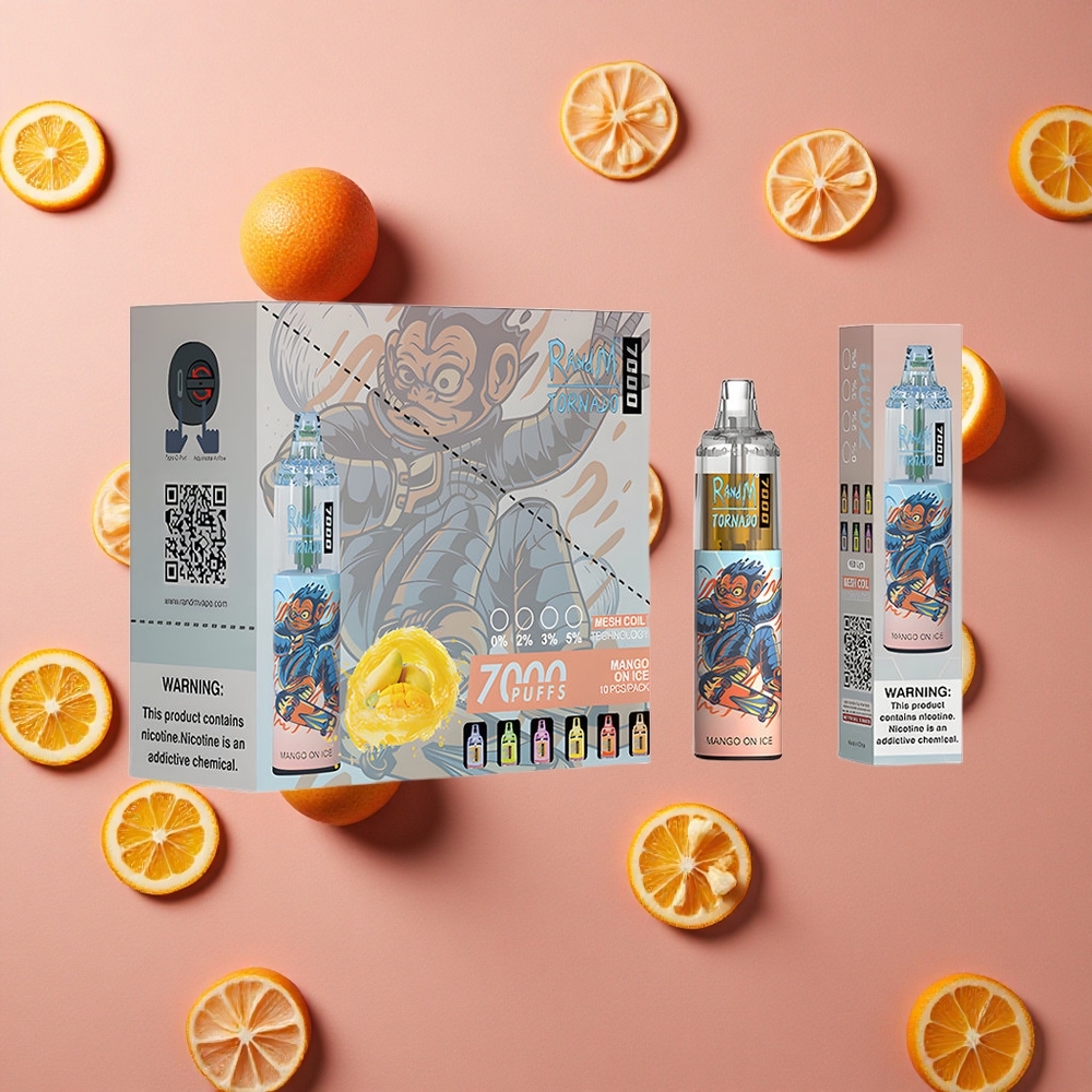 RandM Fumot Tornado 7000 Puffs 14 ML E-liquid Mango On Ice