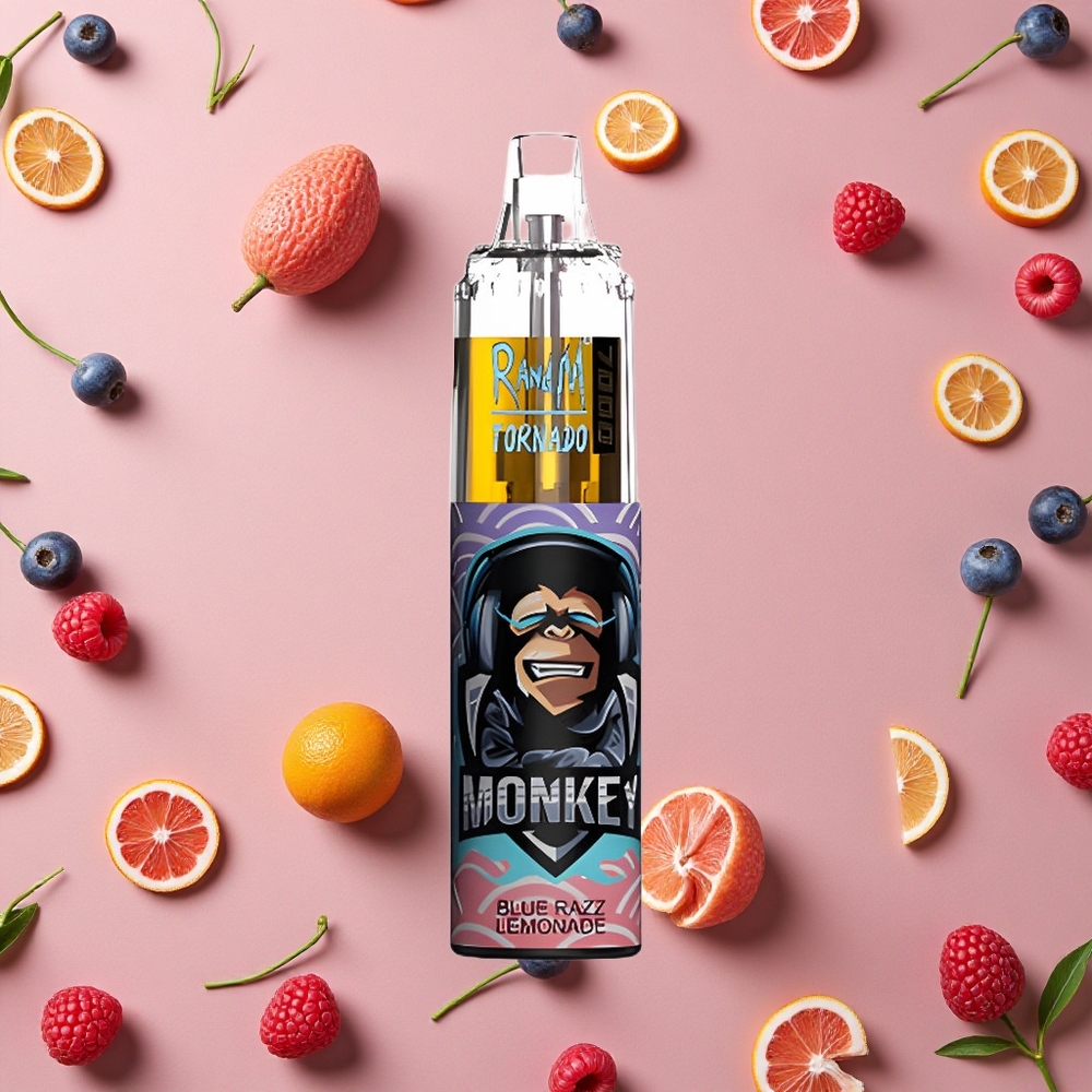 RandM Fumot Tornado 7000 Puffs Blue Razz Lemonade 14ML Mesh Coil