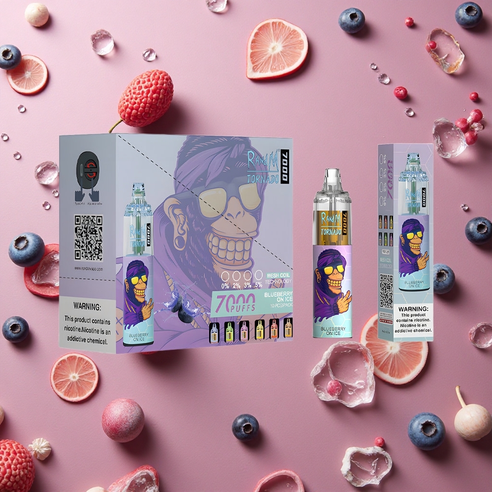 RandM Fumot Tornado 7000 Puffs Blueberry On Ice 14ML Mesh Coil